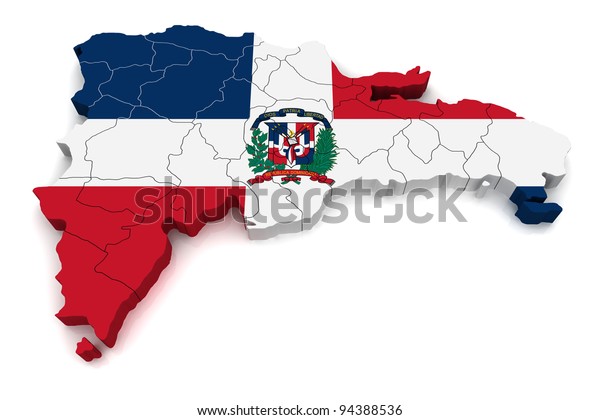 3d Map Dominican Republic: Ilustración De Stock 94388536 | Shutterstock