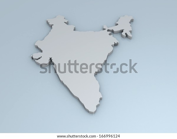 3d Map India On Simple Background Stock Illustration 166996124