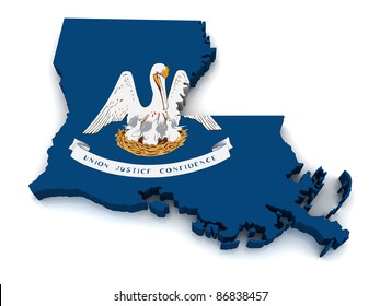 3D Map Of Louisiana