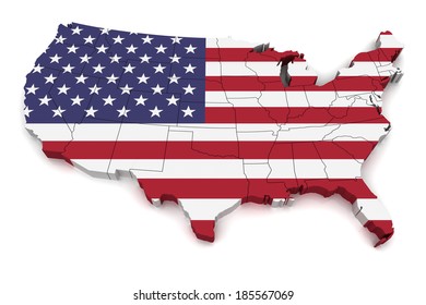 3D Map Of United States Of America