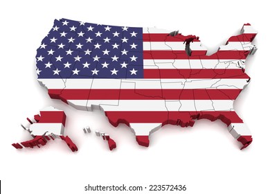 3D map of United States of America