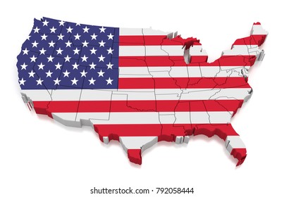 3d Map Of The United States Of America