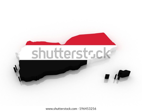 3d Map Yemen Filled Flag State Stock Illustration 196453256 Shutterstock 