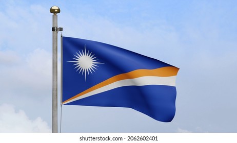 3d Marshallese Flag Waving On Wind Stock Illustration 2062602401