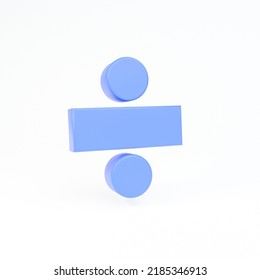 3D Mathematic Division Sign On White Background.