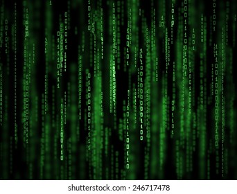 3d Matrix Background Abstract Green Binary Stock Illustration 246717478 ...