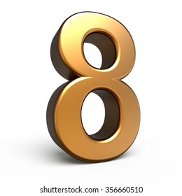 Golden Glitering Number 8 3d Render Stock Illustration 764168677