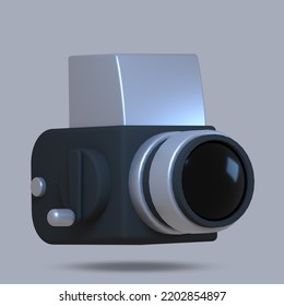3d Medium Format Camera Color Icon. Three Dimensional Render Illustration.