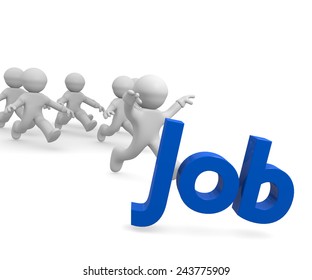 3d Men Running Searching New Jobs Stock Illustration 243775909 ...