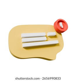 3D Message Bubble with Notification