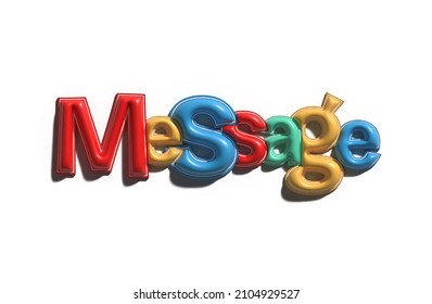 3D Message Calligraphic Style Text, 3D Rendring illustration Design.
