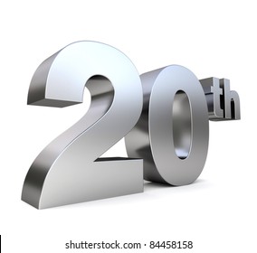 3d Metal Anniversary Number - 20th