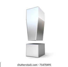 3d Metal Exclamation Point