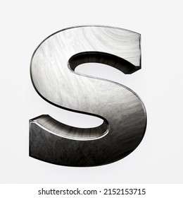 3D Metal Letter, Brushed Metal In The Shape Of The Letter S