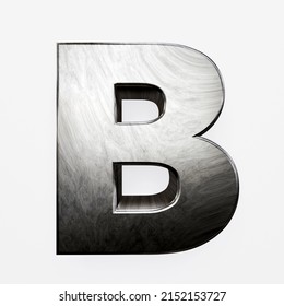 3D Metal Letter, Brushed Metal In The Shape Of The Letter B.