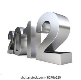 3D Metal Logo Of New Year - 2012