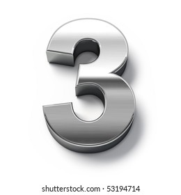 3d Metal Numbers - Number 3