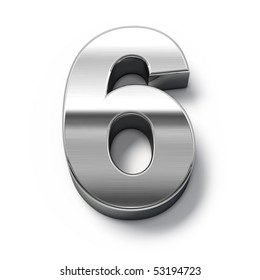 3d Metal Numbers - Number 6