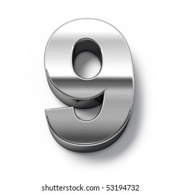 3d Metal Numbers - Number 9