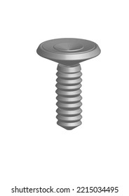 3d Metal Screw Isolated On White Background