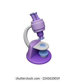 3D Microscope model rendering for app, presentation or web page. High Quality tools render.