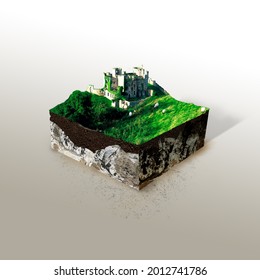 3D Microworld Castle Photo Manipulation