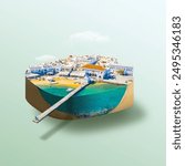 3D microworld, Cyclades islands, Greece