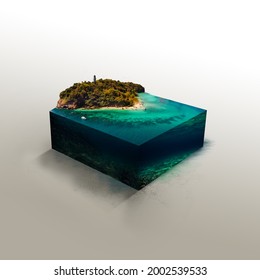 3d Microworld Island Photo Manipulation