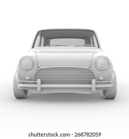 3d Mini Car Isolated On White Background