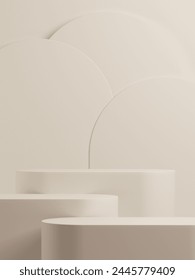 3D minimal background. 3D modern display podium white background for cosmetic, perfume and  product presentation. 3D rendering,illustration