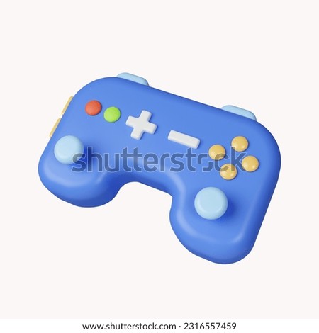 3d minimal joystick. game controller. video game entertainment. icon isolated on white background. 3d rendering illustration. Clipping path..