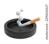 3d minimal rendering icon cigarrette