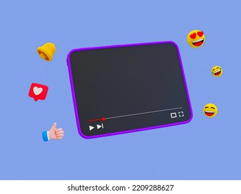 3d Minimal Viewers Attracting Strategy Concept. Social Media Expression. Attracting Customers Through Social Media. Tablet On A Blank Video Screen. 3d Illustration.