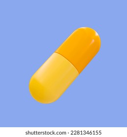 3d minimal yellow capsule. medicine, pill with clipping path. 3d illustration. - Powered by Shutterstock