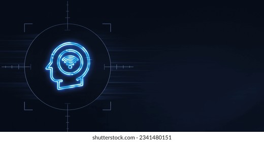 3D ML based Predictive Analytics icon neon sign