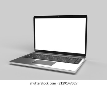 3d Mockup - Laptop Mockup With Solid Background 3d Rendering