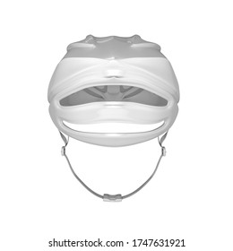 3D Mockup Render Helmet White Back View