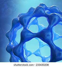 3D model abstract of a fullerene molecule 