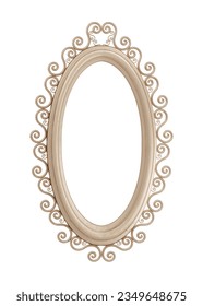 3d model brown oval stone openwork frame on a white background