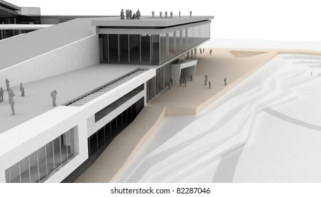 3D Model Building With Dramatic And Concrete Construction Which Presume Symbol