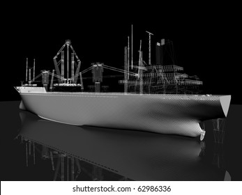 3d Model Of Cargo Ship