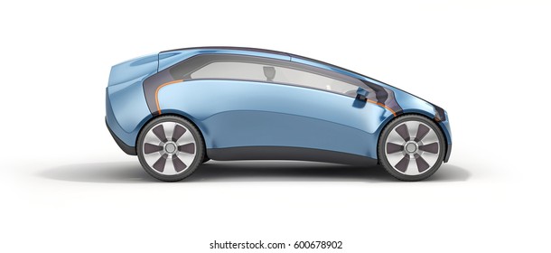 3d Model Concept Car On White Background