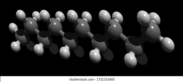 3D Model - Decane Is An Alkane Hydrocarbon With The Chemical Formula C10H22.