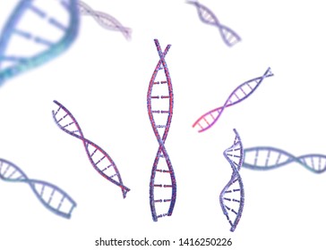 3D Model Dna. 3d Render Heredity. 3d Image Dnk Molecule.