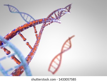 3D Model Dna. 3d Render Heredity. 3d Image Dnk Molecule.