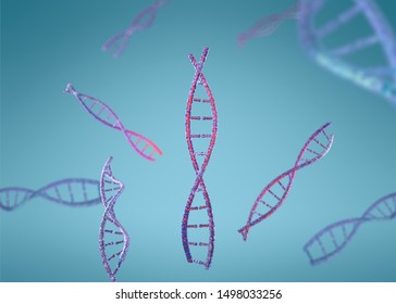 3D Model Dna. 3d Render Heredity. 3d Image Dnk Molecule.