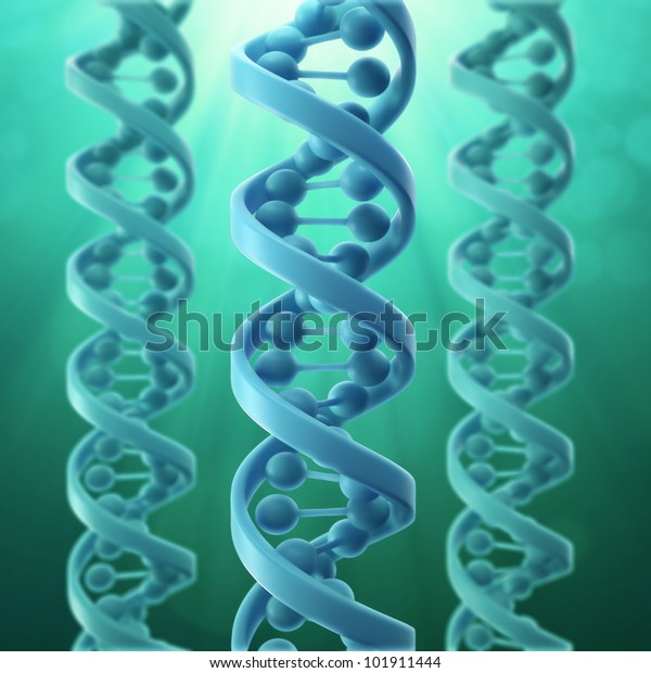 3d Model Dna Strand Genetics Background Stock Illustration 101911444 