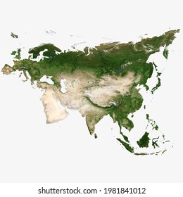 3D model Eurasia Continent Map natural