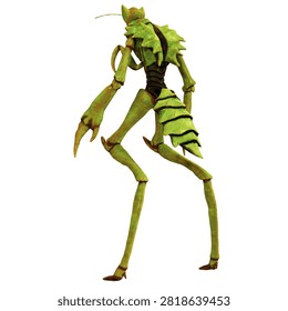 3D model of a humanoid insect creature.