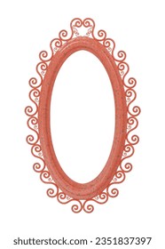 3d model orange oval stone openwork frame on a white background